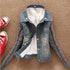 Women Spring Denim Jacket faux fur Coat Casual Clothing Overcoat Tops Female Jeans Coat blue 2019 - menochic